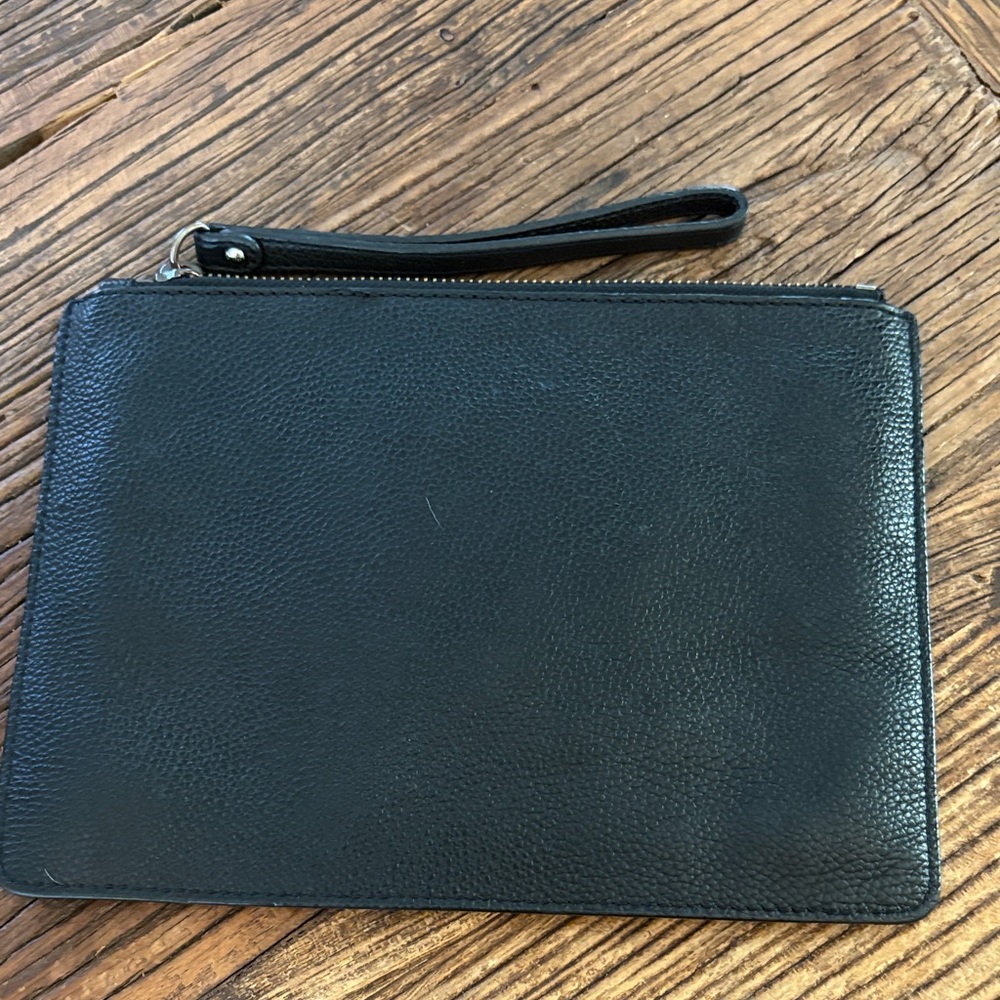 Michael Kors Black Leather Studded Wristlet Pouch - Picture 2 of 5